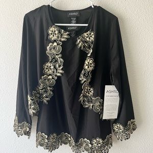 NWT Ashro cardigan blouse 2 piece set Size M New